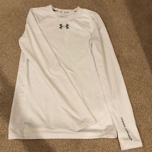 Youth Long Sleeve White Underarmor Warm Shirt